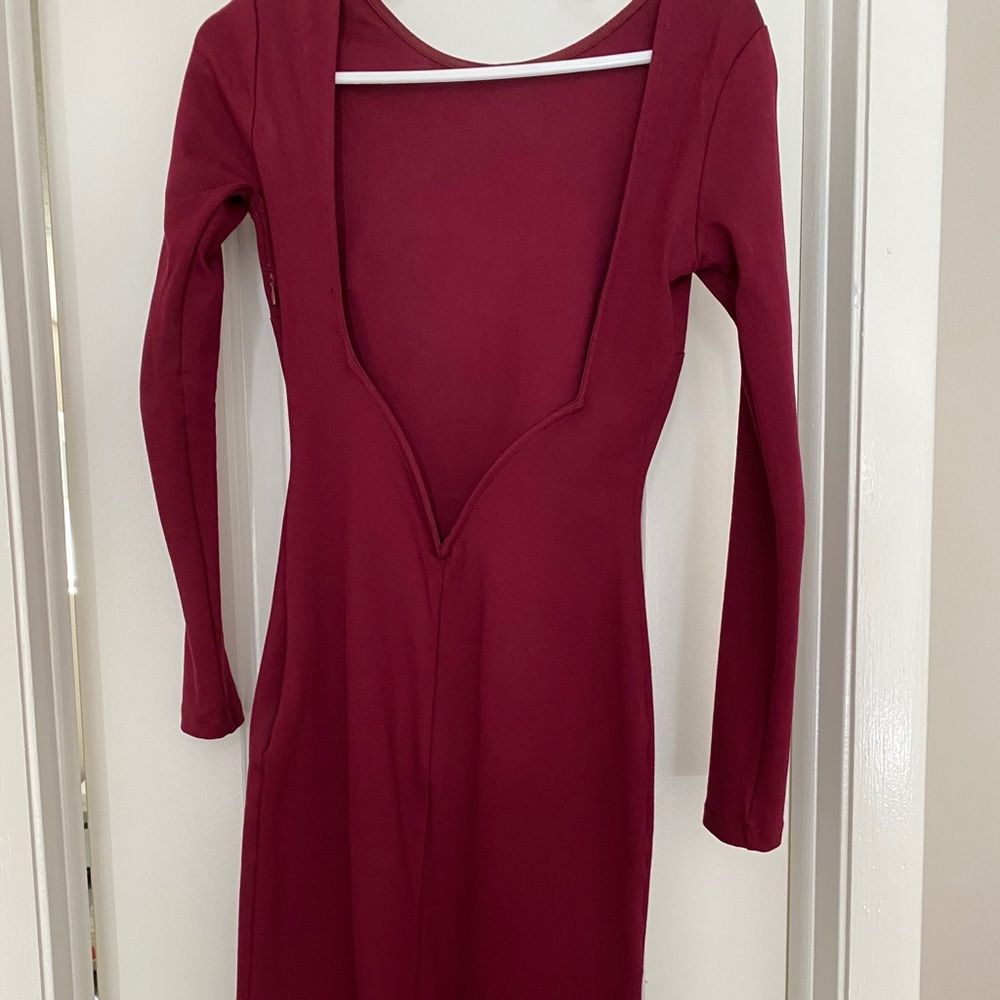 Lulus burgundy open back bodycon dress Small